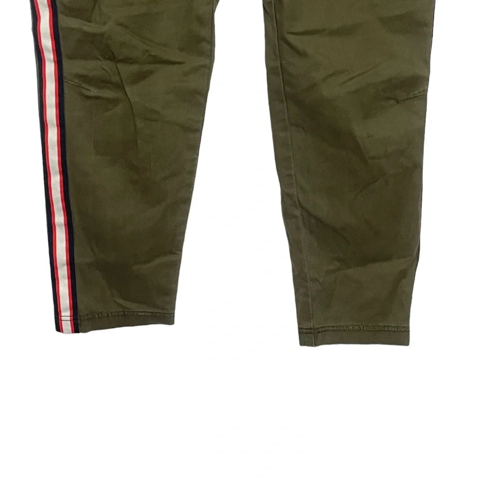 Athleta Olive‎ 4P Casual Pants with Side Stripe Straight Leg